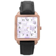 Abstract Art Rose Gold Leather Watch 