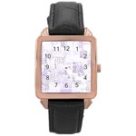 Abstract art Rose Gold Leather Watch  Front
