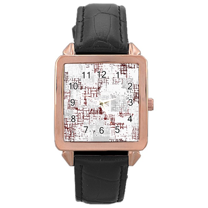 Abstract art Rose Gold Leather Watch 