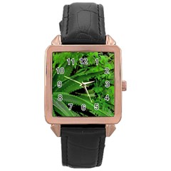 Vivid Tropical Design Rose Gold Leather Watch  by dflcprints