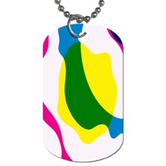 Anatomicalrainbow Wave Chevron Pink Blue Yellow Green Dog Tag (one Side) by Mariart