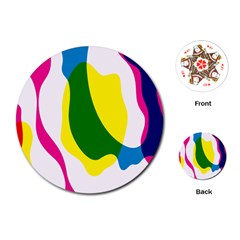 Anatomicalrainbow Wave Chevron Pink Blue Yellow Green Playing Cards (round) 