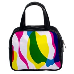 Anatomicalrainbow Wave Chevron Pink Blue Yellow Green Classic Handbags (2 Sides) by Mariart