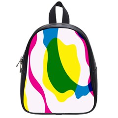 Anatomicalrainbow Wave Chevron Pink Blue Yellow Green School Bag (small) by Mariart