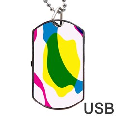 Anatomicalrainbow Wave Chevron Pink Blue Yellow Green Dog Tag Usb Flash (two Sides) by Mariart