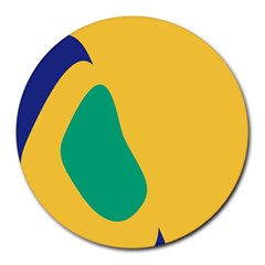 Yellow Green Blue Round Mousepads