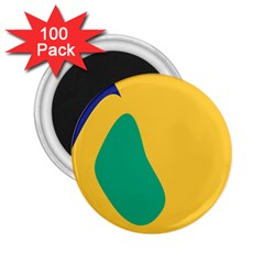 Yellow Green Blue 2 25  Magnets (100 Pack)  by Mariart