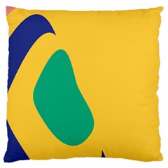 Yellow Green Blue Large Cushion Case (one Side)