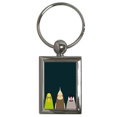 Animals Lovebird Walnut Peacock Parrots Birds Key Chains (rectangle)  by Mariart