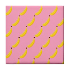 Banana Fruit Yellow Pink Tile Coasters by Mariart