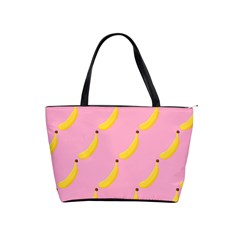 Banana Fruit Yellow Pink Shoulder Handbags by Mariart