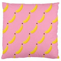 Banana Fruit Yellow Pink Large Flano Cushion Case (two Sides)