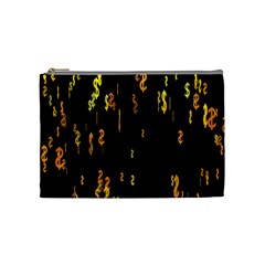 Animated Falling Spinning Shining 3d Golden Dollar Signs Against Transparent Cosmetic Bag (medium)  by Mariart