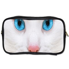 Beautiful White Face Cat Animals Blue Eye Toiletries Bags
