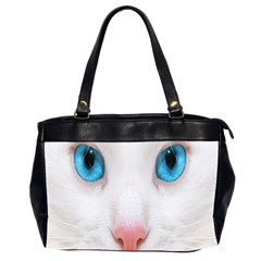 Beautiful White Face Cat Animals Blue Eye Office Handbags (2 Sides)  by Mariart