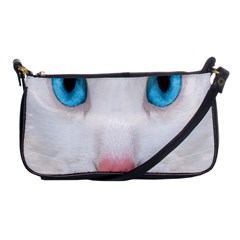 Beautiful White Face Cat Animals Blue Eye Shoulder Clutch Bags by Mariart