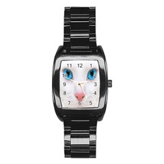 Beautiful White Face Cat Animals Blue Eye Stainless Steel Barrel Watch by Mariart