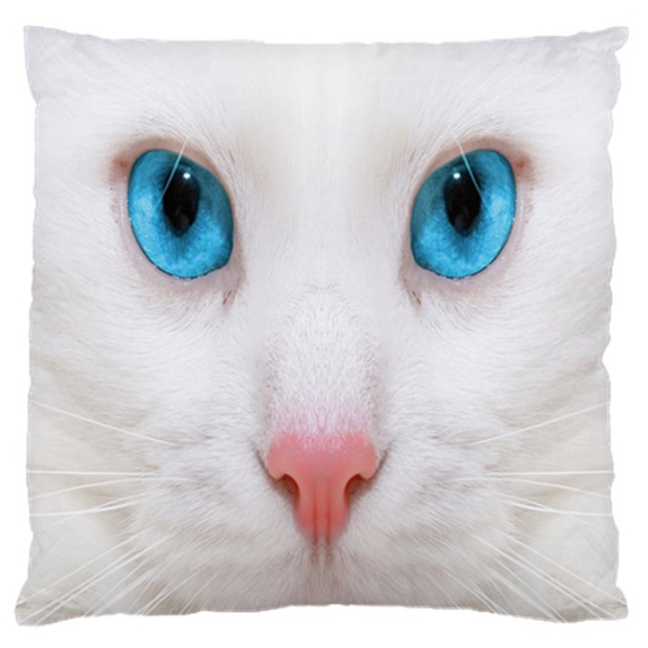 Beautiful White Face Cat Animals Blue Eye Standard Flano Cushion Case (One Side)