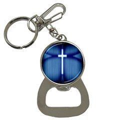 Blue Cross Christian Button Necklaces