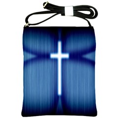 Blue Cross Christian Shoulder Sling Bags by Mariart