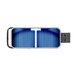 Blue Cross Christian Portable Usb Flash (one Side) by Mariart