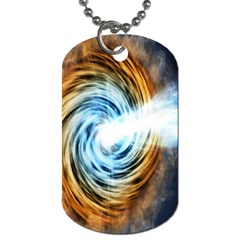 A Blazar Jet In The Middle Galaxy Appear Especially Bright Dog Tag (one Side)