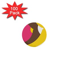 Breast Pink Brown Yellow White Rainbow 1  Mini Buttons (100 Pack) 