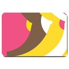 Breast Pink Brown Yellow White Rainbow Large Doormat  by Mariart
