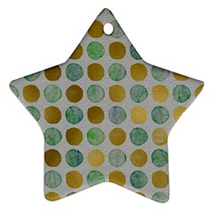 Green And Golden Dots Pattern                            Ornament (star) by LalyLauraFLM