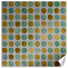 Green And Golden Dots Pattern                            Canvas 12  X 12  by LalyLauraFLM