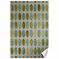 Green And Golden Dots Pattern                            Canvas 24  X 36  by LalyLauraFLM