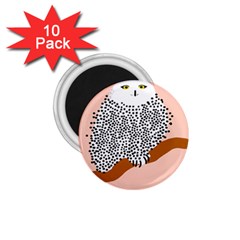 Animals Bird Owl Pink Polka Dots 1 75  Magnets (10 Pack) 