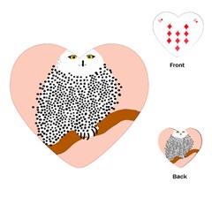 Animals Bird Owl Pink Polka Dots Playing Cards (heart) 