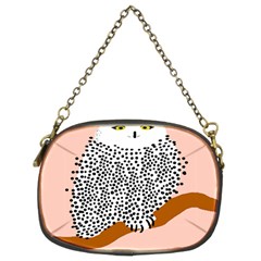 Animals Bird Owl Pink Polka Dots Chain Purses (two Sides)  by Mariart