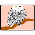 Animals Bird Owl Pink Polka Dots Fleece Blanket (Large)  80 x60  Blanket Front