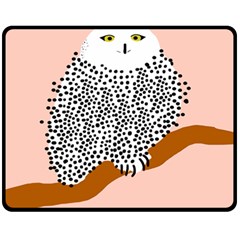 Animals Bird Owl Pink Polka Dots Fleece Blanket (medium) 