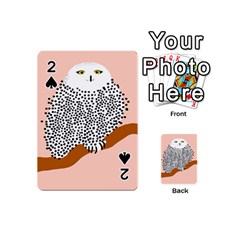 Animals Bird Owl Pink Polka Dots Playing Cards 54 (mini) 