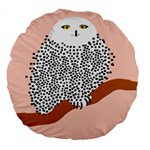 Animals Bird Owl Pink Polka Dots Large 18  Premium Round Cushions Back