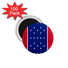 British American Flag Red Blue Star 1 75  Magnets (100 Pack) 