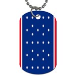British American Flag Red Blue Star Dog Tag (Two Sides) Front