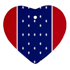 British American Flag Red Blue Star Heart Ornament (two Sides) by Mariart