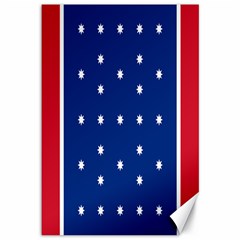 British American Flag Red Blue Star Canvas 12  X 18   by Mariart