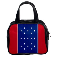 British American Flag Red Blue Star Classic Handbags (2 Sides) by Mariart