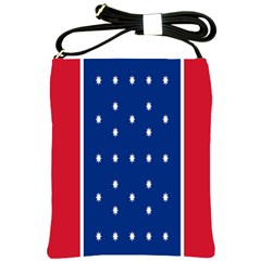 British American Flag Red Blue Star Shoulder Sling Bags by Mariart