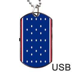 British American Flag Red Blue Star Dog Tag Usb Flash (one Side)