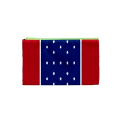 British American Flag Red Blue Star Cosmetic Bag (xs)