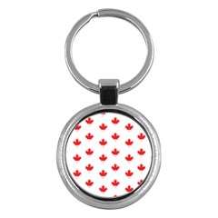 Canadian Maple Leaf Pattern Key Chains (round) 