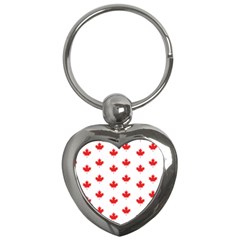 Canadian Maple Leaf Pattern Key Chains (heart) 