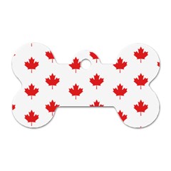 Canadian Maple Leaf Pattern Dog Tag Bone (one Side) by Mariart