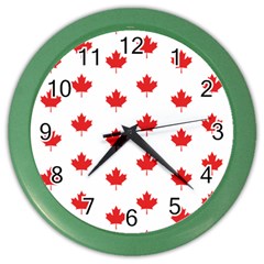 Canadian Maple Leaf Pattern Color Wall Clocks